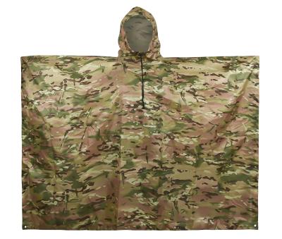 China Water Make Factory Ultra Light Camping And Hiking Resistant PVC Poncho Military Camouflaged Rain Coat Impermeable for sale