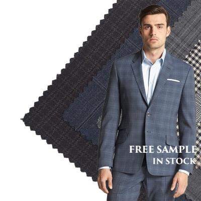 China Anti-Static Plaid Worsted 120 Super Suit 100% Merino Wool Fabric for sale