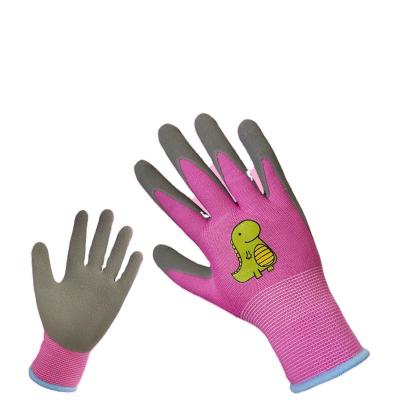 China Customized 15 Gauge Kids Gardening Gloves Latex Foam Coated Kids Safety Gloves 2612 for sale