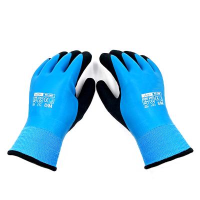 China Winter Anti-Slip Work Waterproof Thermal Latex Fishing Low Temperature Operation Slip Resistant Glove Winter Skiing Construction for sale