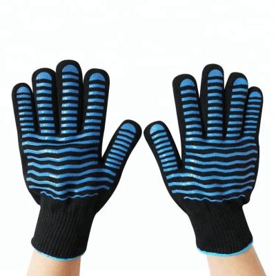 China Safety Work Barbecue Grilling Gloves Heat Resistant BBQ Gloves Oven Gloves for sale