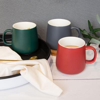 China Sustainable Wholesale Nordic 12OZ Red Sublimation Ceramic Tea Mug Custom Coffee Mug Cup for sale