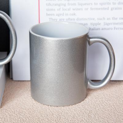 China Sustainable 11OZ Bulk Private Label Luxury Silver Sublimation Ceramic Mug Coffee Mugs for sale