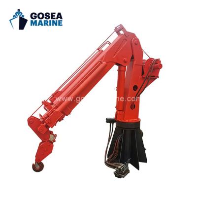 China Other Crane 1 Ton Marine Folding Jib Crane Crane Hydraulic Winch Marine Deck Rig for sale