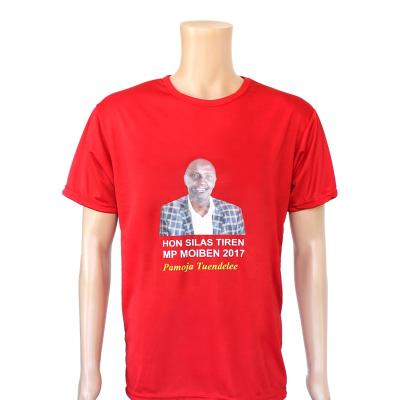 China Cheap 120 GSM China Factory Polyester Election Campaign Plain T-shirt Anti-wrinkle Printing Political Campaign T Shirt For Kenya for sale