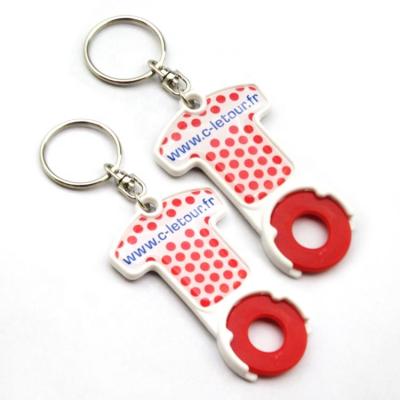 China Supermarket Shopping Trolley Shopping Trolley Tool Invent Custom Empty Shopping Cart Brand Invent Key Chain Plastic Key Ring for sale