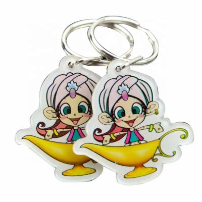 China Promotion Gift Masks White Color Acrylic Charm Custom Make Your Design Laser Cut Double Side Acrylic Clear Key Chain for sale