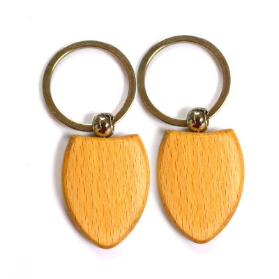 China Factory Promotional Cheap Promotional Gift Custom Shape Blank White Wooden Key Chain Key Chain for sale