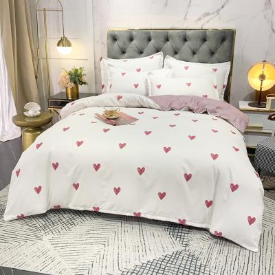 China Hotel Wholesale Home Textile Nondisposable Luxury King Queen Size Luxury 100% Cotton 4 Piece Comforter Bedding Set Bed Sheets for sale