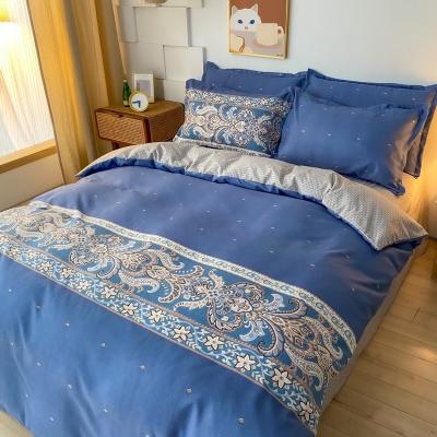 China Luxury Custom Cotton Fabric Bedspread Queen King Size Bedding Set Nondisposable Flatsheet Duvet Cover for sale