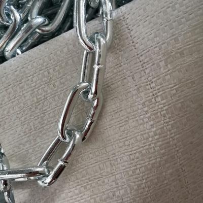 China Korean Standard Welded White Galvanized Link Chain Carbon Steel Drag Chain Link Chain for sale