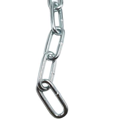 China Galvanized Drag Chain Iron DIN5685C Standard 5mm Welded Link Chain Long Link Chain for sale