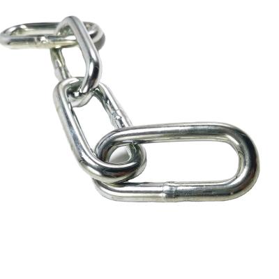 China Galvanized Drag Chain Iron Link Chain DIN763 Standard 8mm Welded Link Chain Long for sale