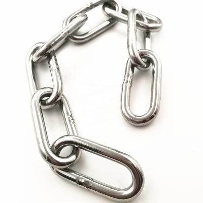 China Drag Chain DIN763 Standard Stainless Steel Link Chain 8mm Welded Long Link Chain for sale