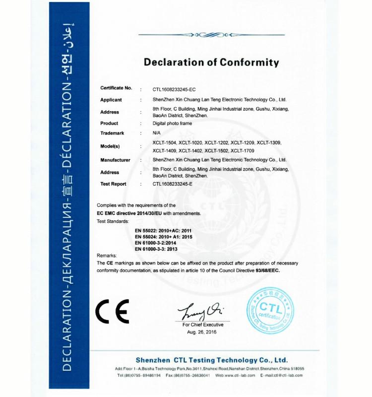 CE - Shenzhen Xinchuang Lanteng Electronic Technology Co., Ltd.