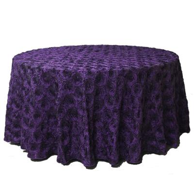 China Embroidery tablecloth TX1114 purple wedding rosette tablecloth for table decoration for sale