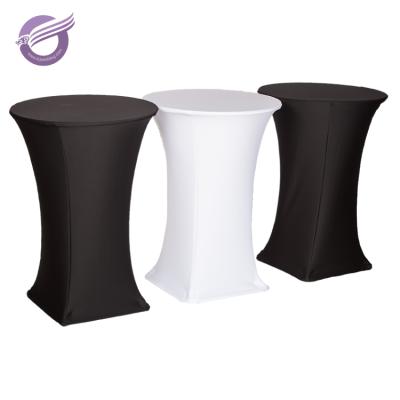 China Oilproof YT10786 Customized Wedding Event Stretch Bar Cocktail Table Covers Fabric for sale