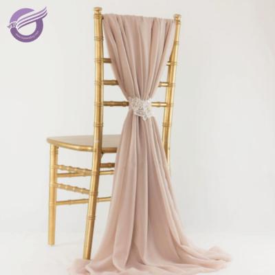 China From Factory BS00662 Simple Elegant Chiffon Wedding Chair Decoration Chair Covers Directly for sale