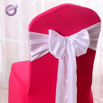 China Chair Covers Chair Sashes BS00042 Bow Satin Cheap White Chair Covers Chair Sashes for sale