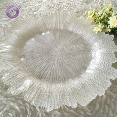 China PZ29000 Sustainable Sea Sponge Snowflacke White Charger Dish For Decoration for sale