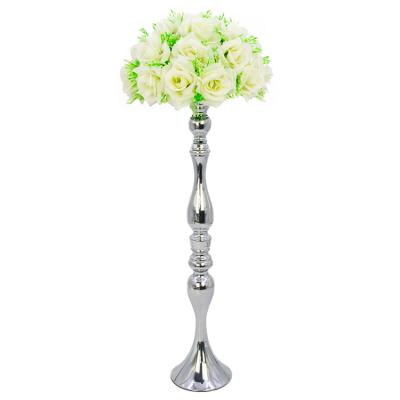 China ZT40360 Weddings Metal Pillar Candle Holder Wedding Candlestick Silver for sale