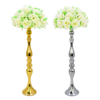 China ZT40360 Weddings Long Single Gold Rod Candle Holder Gold Candlestick Holders For Wedding for sale