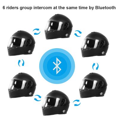 China Bluetooth Group Intercom ABS Helmet Dot Full Face Motorcycle bluetooth Helmet 6 Riders 1000m Group Intercom for sale