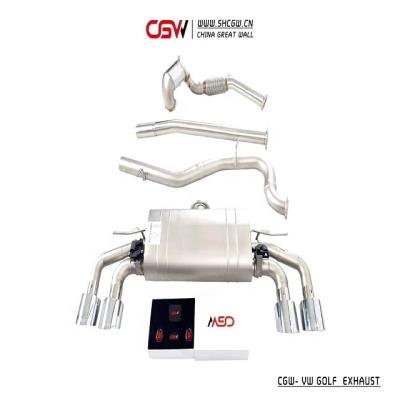 China New Style Stainless Steel Alloy 304 / Titanium CGW High Performance Exhausts Tail Tips Muffler Piping For VW MK7 7.5 R 2.0T Catback System for sale