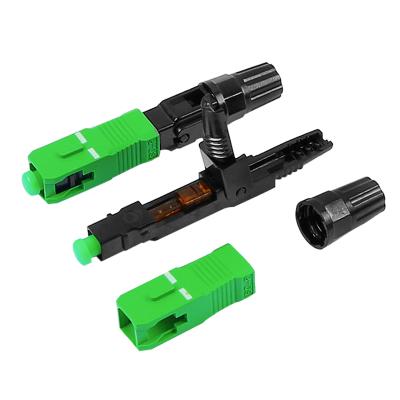 China IDC SC APC UPC Single Mode Field Assembly Connector Green-Blue Fast Fiber Optic Fast Connector for ftth drop cable for sale