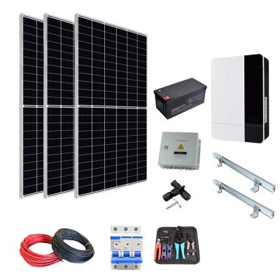 China Home Off Grid All in One  Complete 1 Phase Home Tin Roof Lead-Acid PV Solar Power Kit Solar Panel Mounting Solar Energy System for sale