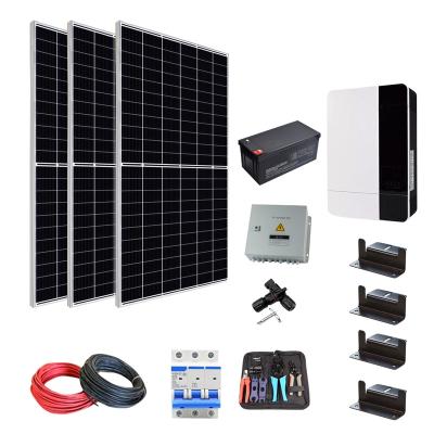 China Home Home Flat Roof 1 Phase  All in One Off Grid Lead Acid  PV Solar Power Kit  Z Bracket Soar Panel Mounting Solar Energy System for sale