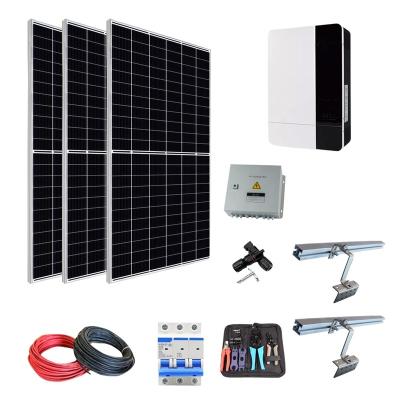 China Home Off Grid without Battery Tile Hook Complete Single Phase Home Roof PV Solar Power Kit  Solar Panel Mounting Solar Energy System for sale