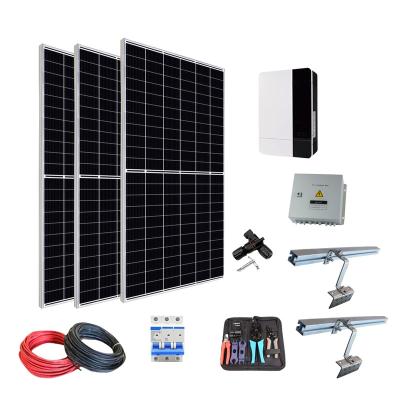 China Home without Battery Off Grid  Tile Hook Complete Single Phase Home Roof PV Solar Power Kit  Solar Panel Mounting Solar Energy System for sale