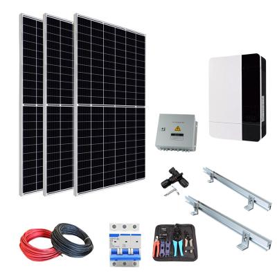 China Home Complete Off Grid All in One 1 Phase Home Tin Roof PV Solar Power Kit Solar Panel Mounting Solar Energy System for sale