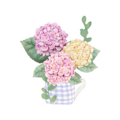 China Wholesale Handmade Specialty Paper Hydrangea Girl Birthday Gift Low Price Simple Greeting Cards for sale