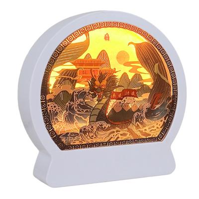 China Modern Large Inventory Sells Low Price Paper Cutting Indoor 3d Led Art Paper Lamp for sale