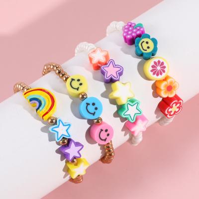 China Cute Cute Children's Rice Beads + Clay Smiley Fruit Star Shaped Hand Beads Manufacturers Supply Bracelet For Kid for sale