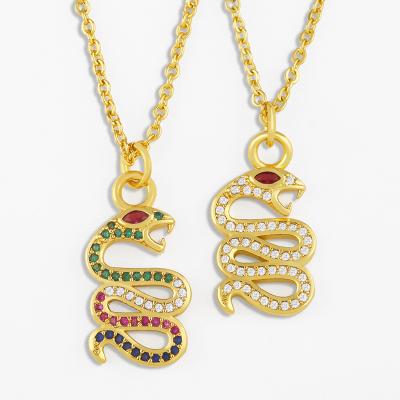 China New CLASSIC snake necklace animal snake dangle pendant women necklace fashionable minimalist style diamonds female top for sale