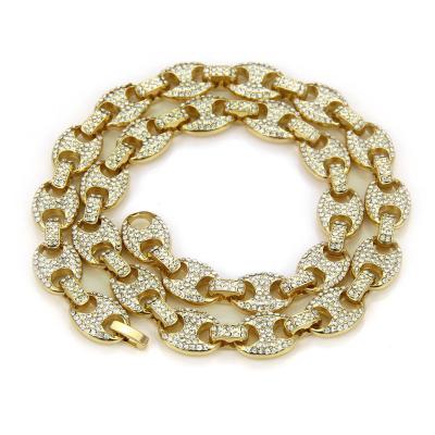 China Hip Hop Necklace Wholesalers Miami Cuban14K Punk Solid Gold Iced Out Diamond Moissanite Miami Cuban Link Chain Bracelet For Men for sale