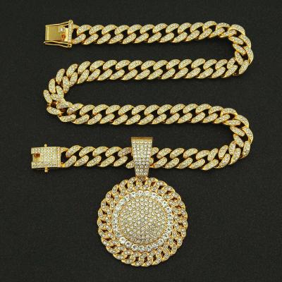 China Hip Hop Necklace Men Hip Hop Ice Punk Bling Hiphop Pendant Necklace Fashion Rhinestone Hitter Necklaces Cuban Link Chain Iced Out Women Charm Jewelry for sale