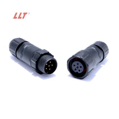 China Waterproof Motorcycle 6 Wire Lock TUV IP67 M14 Connector 7 8 9 10 Pin Plug For Grow Lighting for sale