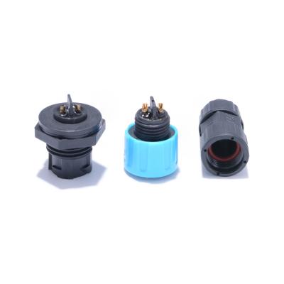 China LED Light Circular Connector 2pin M16 Front Panel Mount Ip68 Waterproof Connector 3 4 5 6 8 9 12pin for sale