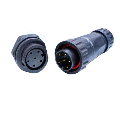 China LED Light Panel Mount Connector M22 7 8 9 10 12 Female Cable 18pin IP67 Waterproof Electrical 6pin Connector for sale