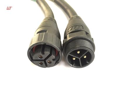 China Waterproof LED Light 3pin Screw Cable Connector M25 Circular Power Cable 2 4 5 6 8 20 24 3+8 Pin LLT Connectors for sale