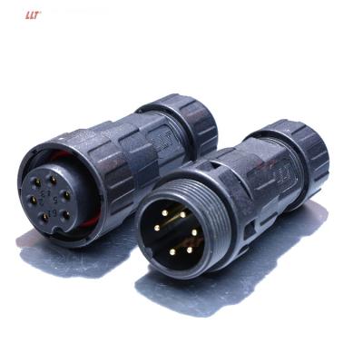 China LED Light M25 Wire Connector 6pin Screw 2 Automotive Cable Set 3 4 5 6 8 20 24 2+6 3+8pin Waterproof Connectors for sale