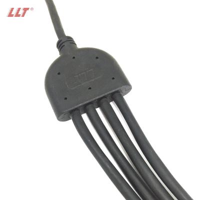 China LED Light Y Splitter 1out 4 2pin Molded Cable Electrical Plastic Waterproof IP67 Connector 2 3 4pin for sale