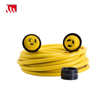 China 30 Amp Outdoor Marine Shore Power Extension Cord With Locking Connector LA0530PW / LA0530RW for sale