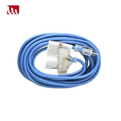 China 3-Outlet Appliance Household Medium Duty Outdoor Extension Cord with Clear Lit End for sale