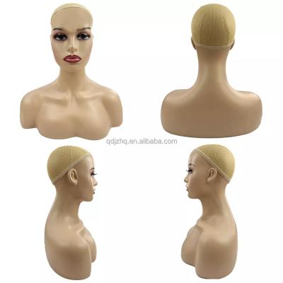 China With Economical Wig PE Material Wig Head Mannequin With Unbreakable Hair Mannequin Head For Wig Display for sale