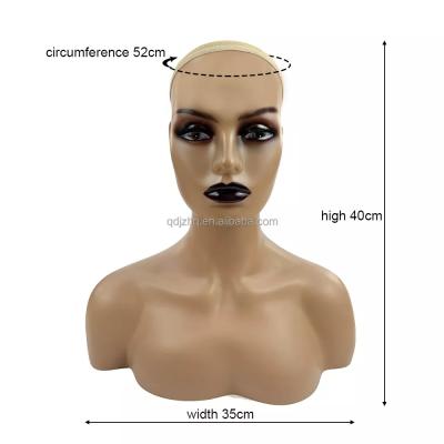 China With Head Wig Mannequin Mannequin Wig Heads Wholesale PE Material With Makeup For Wigs Hat Sunglasses Jewelry Display for sale